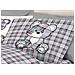 Completo Lenzuola Linea Pensieri Delicati 100% Cotone Disegno Orsetto Tartan Matrimoniale Grigio - Foto miniatura 5