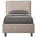 Letto Contenitore Imbottito 80x200 Microfibra Sabbia Antea - Foto miniatura 1