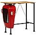 Tavolino Bar Trattore Rosso E Marrone 55x120x107 Cm Legno Mango - Foto miniatura 1