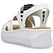 White Casual Open Sandals Sandali Sintetico E Tessile Scarpe Donna Bianco Eu 39, V44y5-80 - Foto miniatura 3