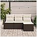 Set di 4 Pezzi Divano da Giardino con Cuscini in Polyrattan Marrone, Divano da Giardino a 2 Posti con Ripostiglio e Cuscini in Polyrattan Marrone - Foto miniatura 3