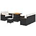 Set Divano da Giardino 8 Pezzi con Cuscini Nero Polyrattan Acacia, Set da Pranzo da Giardino 3 Pezzi con Cuscini Nero Polyrattan Acacia - Foto miniatura 1