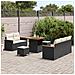 Set Divano da Giardino 8 Pezzi con Cuscini Nero Polyrattan Acacia, Set da Pranzo da Giardino 3 Pezzi con Cuscini Nero Polyrattan Acacia - Foto miniatura 3