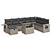 Set Divano da Giardino 9pz con Cuscini Grigio Chiaro Polyrattan - Foto miniatura 1