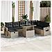Set Divano da Giardino 9pz con Cuscini Grigio Chiaro Polyrattan - Foto miniatura 2