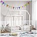 Giroletto Casetta Bambini Bianco 70x140 cm Legno Massello Pino - Foto miniatura 2