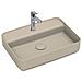 Lavabo Rettangolare Da Appoggio Senza Troppo Pieno In Ceramica Con Foro Rubinetto - Avorio Opaco - Foto miniatura 1