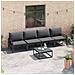Set Divano da Giardino 5 pcs Antracite Acciaio - Foto miniatura 3