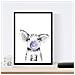 Set Di 6 Stampe Animali Bambini Con Gomma Da Masticare Maiali Elefante Coniglio Zorro Gufo Cane A4 Cornice Nera - Foto miniatura 6
