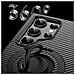 Custodia Nera Compatibile Con Samsung S24 Con Supporto Magnetico Rotante A 360° E Anello In Silicone - Foto miniatura 4