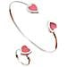 Bracciale E Anello A Forma Di Cuore In Argento 10µ Rosa - Foto miniatura 1
