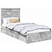 Letto con Contenitore con testiera Grigio cemento 75 x 190 cm - Foto miniatura 1