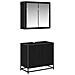 Set di mobili per il bagno 2 pcs Rovere Nero Legno multistrato - Foto miniatura 1