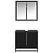 Set di mobili per il bagno 2 pcs Rovere Nero Legno multistrato - Foto miniatura 7