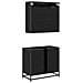 Set di mobili per il bagno 2 pcs Rovere Nero Legno multistrato - Foto miniatura 9