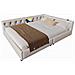 Daybed Matrimoniale In Lino Con Led, Ricarica Usb E Design Intrecciato - Foto miniatura 1