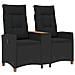 Panchina reclinabile con tavolo Nero 126 x 65 x 112 cm - Foto miniatura 1