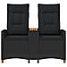 Panchina reclinabile con tavolo Nero 126 x 65 x 112 cm - Foto miniatura 2