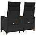 Panchina reclinabile con tavolo Nero 126 x 65 x 112 cm - Foto miniatura 4