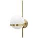 Applique Glamy Circle In Ferro Dorato Con Sfera In Vetro Bianco E Fascia Oro - Foto miniatura 2