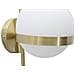 Applique Glamy Circle In Ferro Dorato Con Sfera In Vetro Bianco E Fascia Oro - Foto miniatura 4
