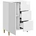 Credenza Bianco Lucido 66 x 34,5 x 90 cm Legno ingegnerizzato - Foto miniatura 3