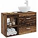 Set di mobili per il bagno 2 pcs Legno antico - Foto miniatura 3