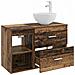 Set di mobili per il bagno 2 pcs Legno antico - Foto miniatura 4