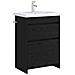 Mobiletto da Bagno Sotto Lavabo Rovere Nero 56 x 37,5 x 81 cm - Foto miniatura 2