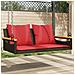 Panchina Dondolo con Cuscini Marrone 109x62x40 cm in Polyrattan - Foto miniatura 2