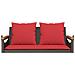 Panchina Dondolo con Cuscini Marrone 109x62x40 cm in Polyrattan - Foto miniatura 4