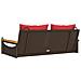 Panchina Dondolo con Cuscini Marrone 109x62x40 cm in Polyrattan - Foto miniatura 6