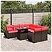 Set Divani da Giardino 9 pz con Cuscini Marrone in Polyrattan - Foto miniatura 2