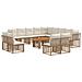 Set Divano da Giardino 14 pz Naturale e Bianco Crema polyrattan - Foto miniatura 1