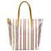 Borsa Donna Shopper L. 12.12 Righe Verticali Unica Bianco Rosa - Foto miniatura 2