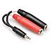 YMP-137, 3.5mm M, 2x 6.35mm FM, Maschio / femmina, Nero, Rosso - Foto miniatura 1