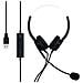 Usb Headset In Nero - Cuffie Per Computer Portatile Pc Con Microfono A Cancellazione Di Rumore Per L'ufficio A Casa, Video Chiamate, Giochi, Musica, Ecc. - Foto miniatura 1