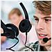 Usb Headset In Nero - Cuffie Per Computer Portatile Pc Con Microfono A Cancellazione Di Rumore Per L'ufficio A Casa, Video Chiamate, Giochi, Musica, Ecc. - Foto miniatura 6