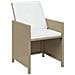 Set Da Pranzo Per Giardino 17pz Con Cuscini In Polyrattan Beige - Foto miniatura 4