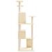 Albero Per Gatti Con Tiragraffi In Sisal Crema 153 Cm - Foto miniatura 3