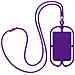 Cover Con Cordino Universale Per Smartphone Con Portacarte Serie Neckpouch Viola - Foto miniatura 1