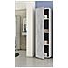 Armadio Multiuso Reno, Mobile Ausiliario A 1 Anta E 3 Ripiani, Guardaroba Moderno, Mobile Alto A Colonna, 41x37h182 Cm, Cemento E Bianco - Foto miniatura 3