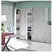 Armadio Multiuso Reno, Mobile Ausiliario A 1 Anta E 3 Ripiani, Guardaroba Moderno, Mobile Alto A Colonna, 41x37h182 Cm, Cemento E Bianco - Foto miniatura 4