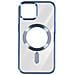 Cover Magsafe Per Iphone 15 Plus Silicone Bordo Cromato Blu - Foto miniatura 1