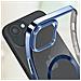 Cover Magsafe Per Iphone 15 Plus Silicone Bordo Cromato Blu - Foto miniatura 3