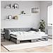 Divano Letto Con Letto Estraibile Grigio Chiaro 90x190 Tessuto - Foto miniatura 1