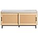 Panca Scarpiera Con 2 Porte Scorrevoli Naturale E Grigio 110x40x49cm Fsr154-n - Foto miniatura 1