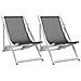 Sedie Da Spiaggia Pieghevoli 2 Pz Grigie Alluminio E Textilene - Foto miniatura 2