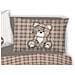 Copripiumino Sacco Piumone Pensieri Delicati 100% Cotone Orsetto Tartan Singolo Beige - Foto miniatura 3