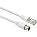 Cavo Tv Coassiale 9,52 Mm / Ethernet Rj45 Cat8 Maschio/maschio 2 M, Bianco - Foto miniatura 1